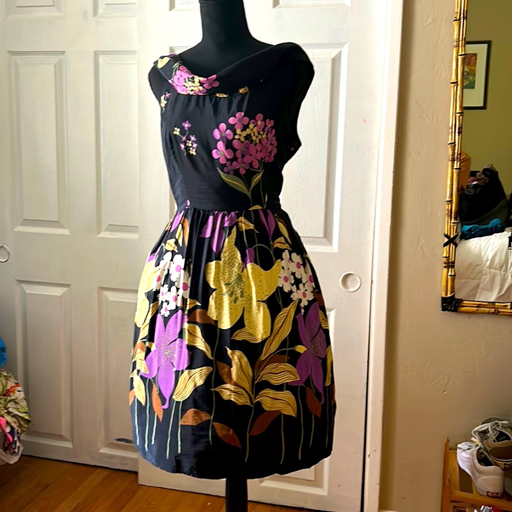 Purple floral Anthropologie dress size 8